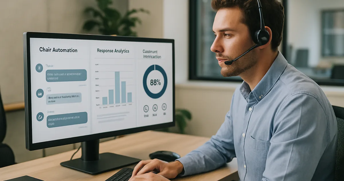 Professional customer service team using AI dashboard interfaces to monitor and respond to client inquiries proactively